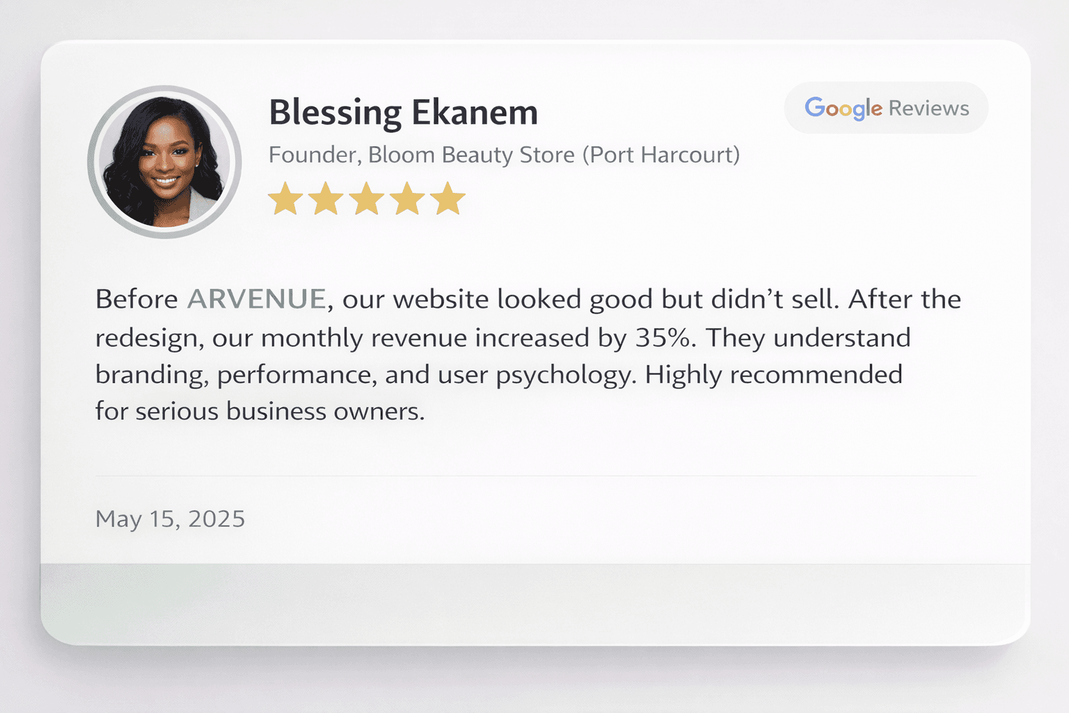 Client testimonial 1